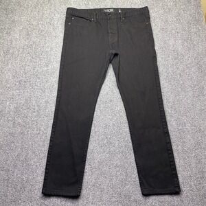 Rude Mens Skinny Jeans Black Denim Pants Sz 36 Grunge Western Moto retro